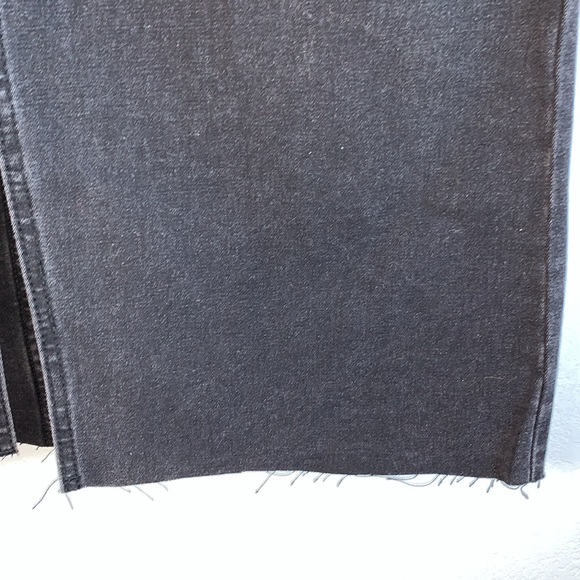 NWT Tinseltown Hi-Rise Washed Black Raw Hem Denim Front Slit Maxi Skirt Sz M - Picture 5 of 11